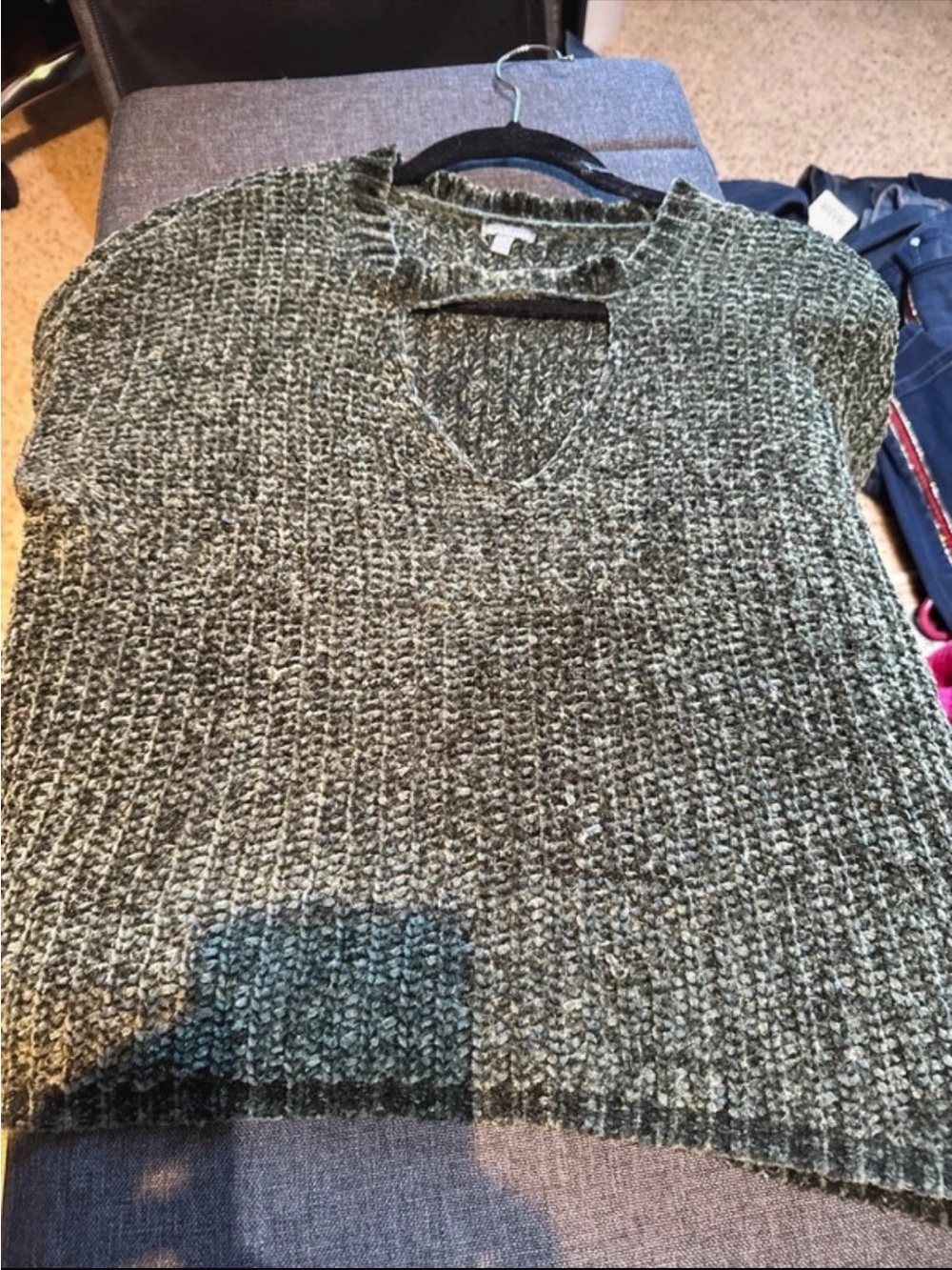Charlotte Russe Women's Chunky Knit Cowl Sweater - Olive Green